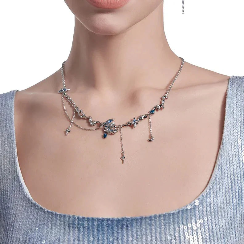Collar Noche Estrellada en Plata 925 – Cadena de 40 cm