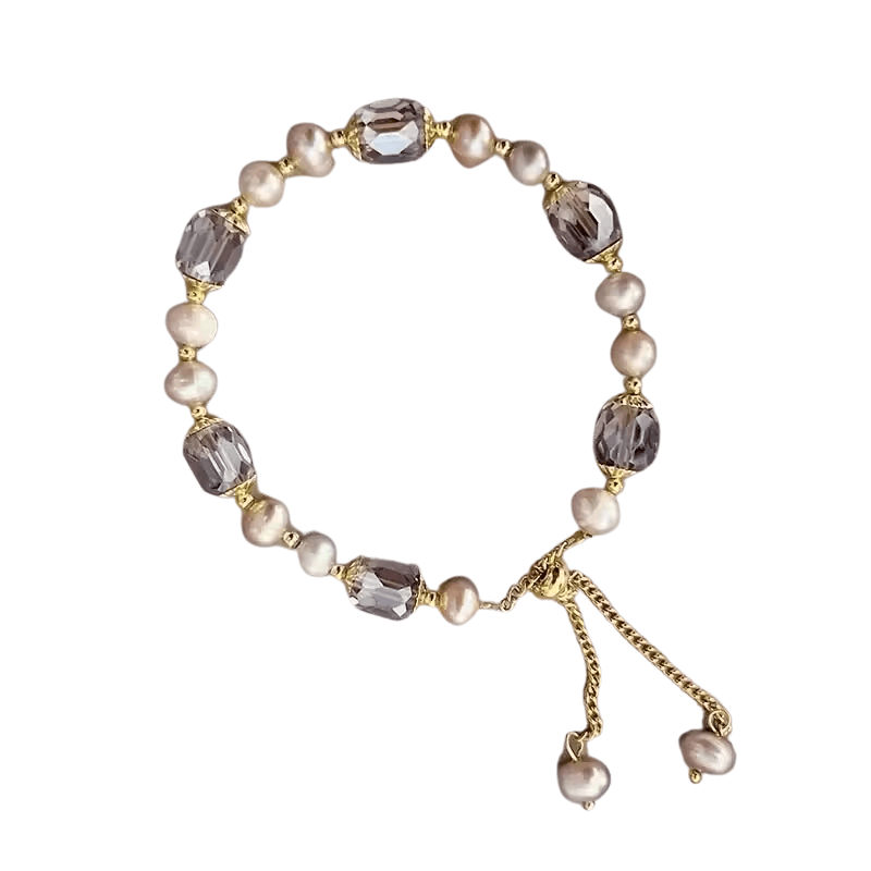 Pulseira em Pérolas e Zircônias Roxas - Sundian - Sundian