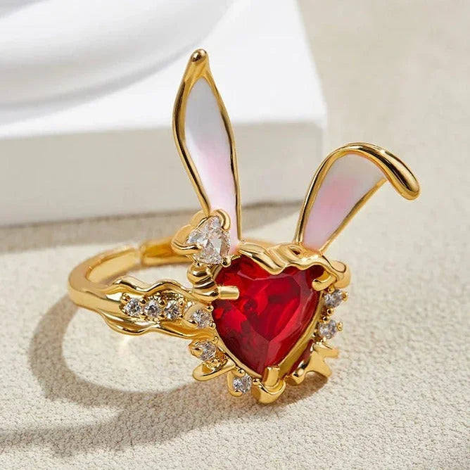Anel Ajustável Golden Bunny em Ouro 18K — Elegância e Charme Único - Sundian