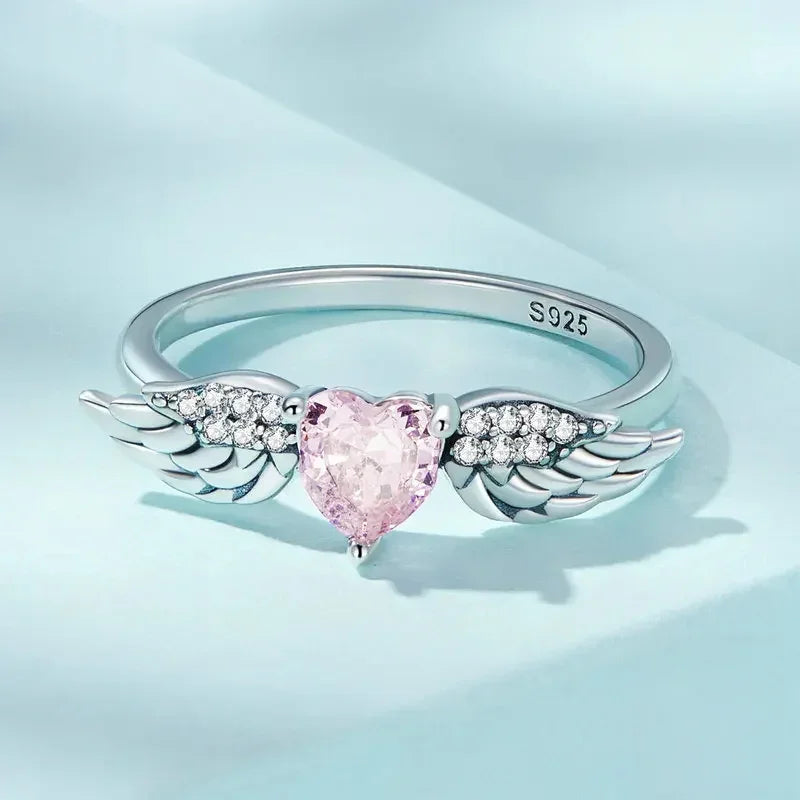 Anel Angeline em Prata 925 com Zircônia Rosa — Símbolo de Amor e Liberdade - Sundian