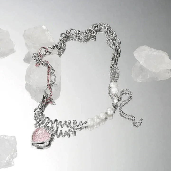 Collar de Tarta de Fresa en Plata 925 – Cadena de 43 cm