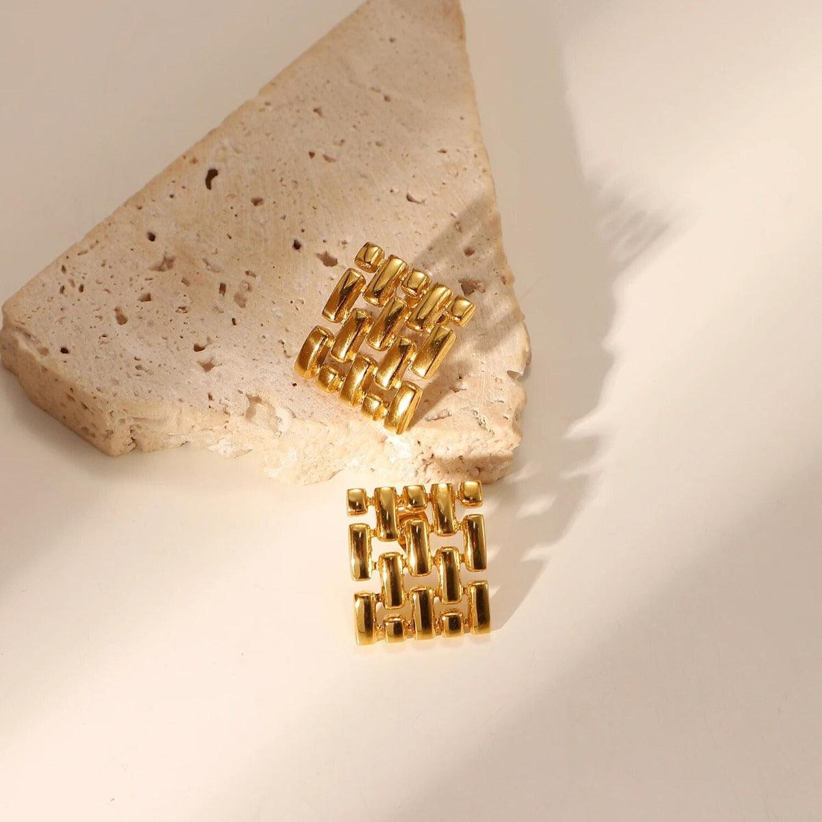Brinco Quadrado Ouro 18k - Sundian - Sundian