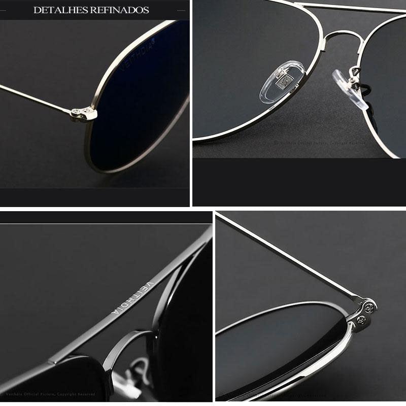 Óculos de Sol Unissex Veithdia Aviador Polarizado UV400 - Sundian - Sundian