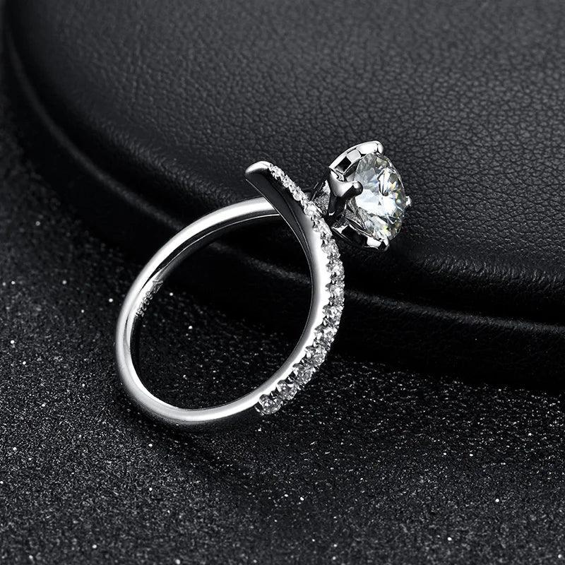 Anel Moissanite Espiral Ajustavel - Sundian