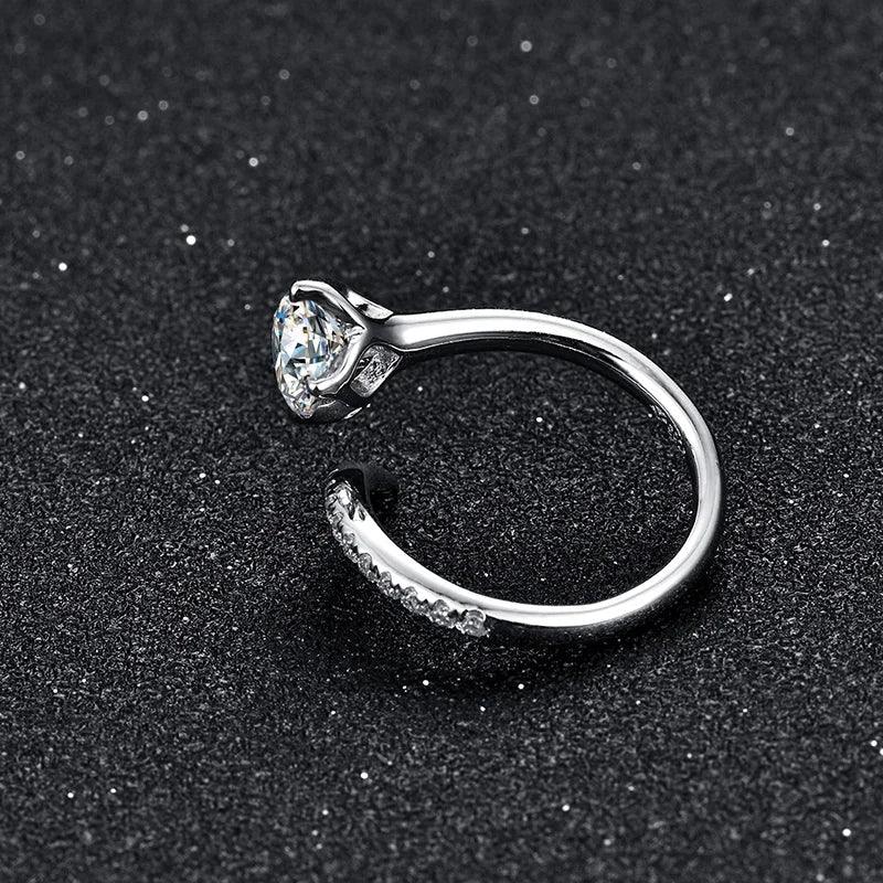 Anel Moissanite Espiral Ajustavel - Sundian