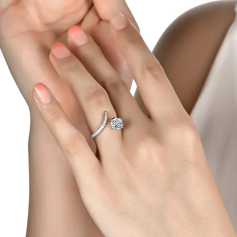 Anel Moissanite Espiral Ajustavel - Sundian