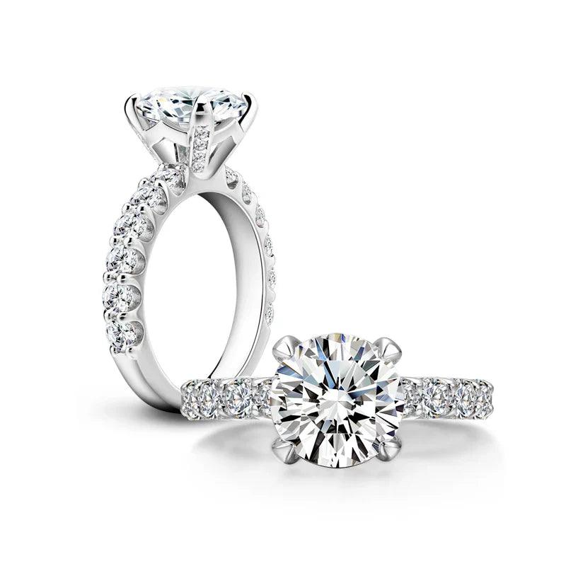 Anel Noivado Banhado a Ouro Branco 18k - Sundian