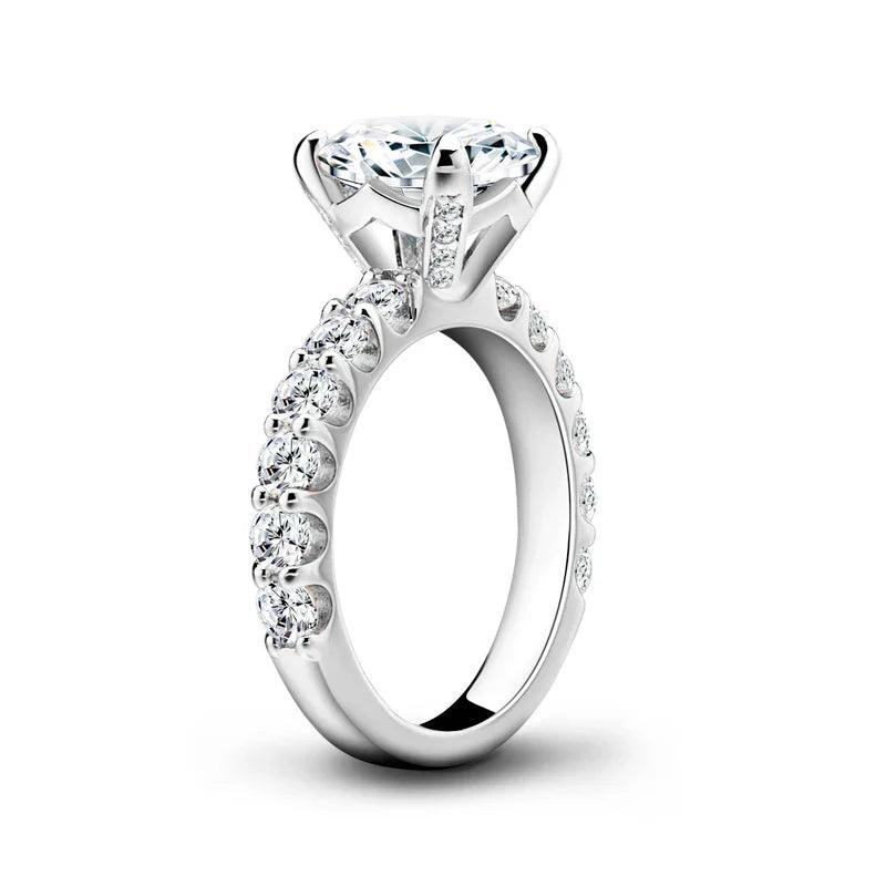Anel Noivado Banhado a Ouro Branco 18k - Sundian
