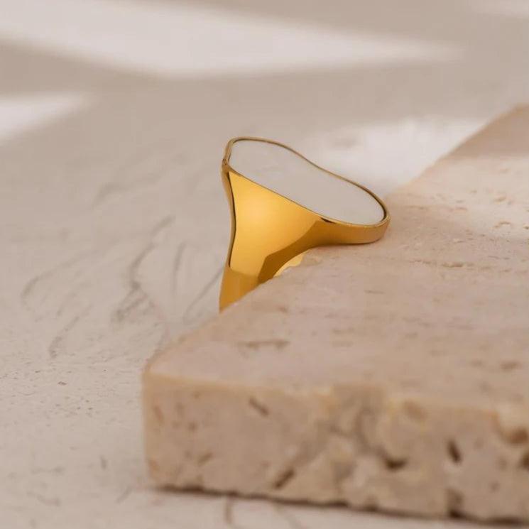 Anel Madreperola Banhado em Ouro 18k - Sundian