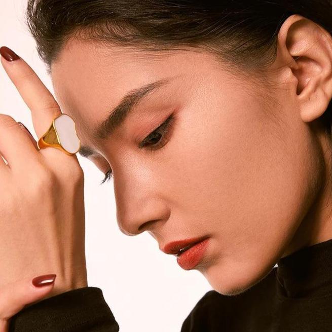 Anel Madreperola Banhado em Ouro 18k - Sundian