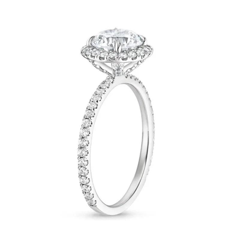 Anel de Noivado em Ouro Branco 14k - Sundian