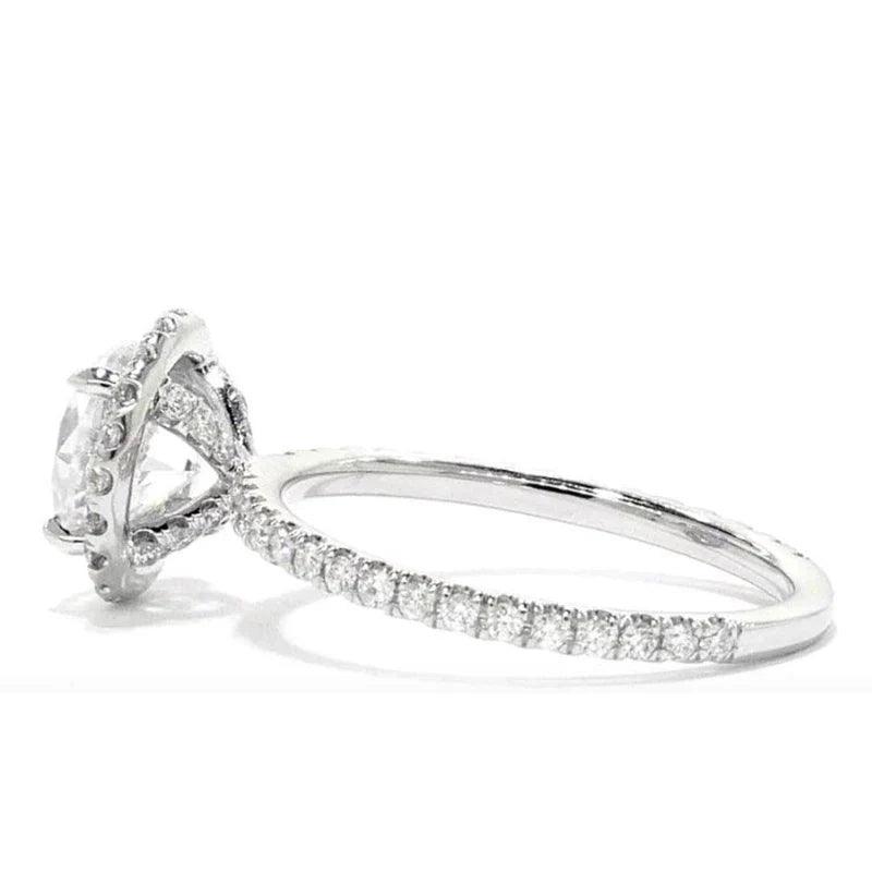 Anel de Noivado em Ouro Branco 14k - Sundian