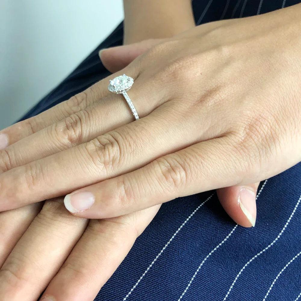 Anel de Noivado em Ouro Branco 14k - Sundian