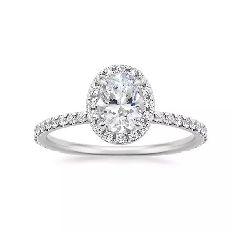 Anel de Noivado em Ouro Branco 14k - Sundian