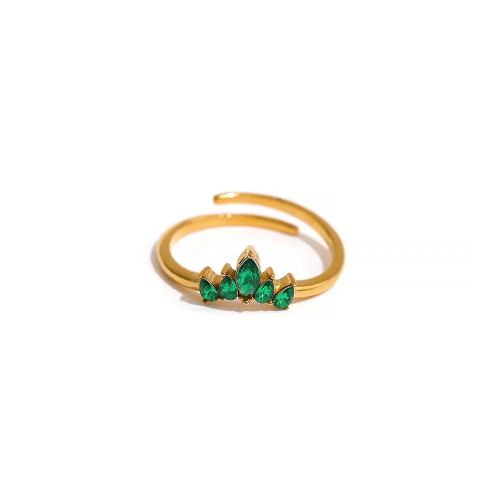 Anel Princesa ajustável Banhado a Ouro 18k - Sundian