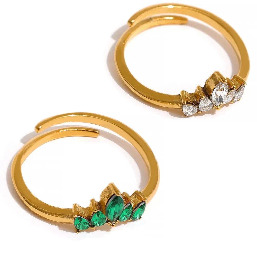 Anel Princesa ajustável Banhado a Ouro 18k - Sundian
