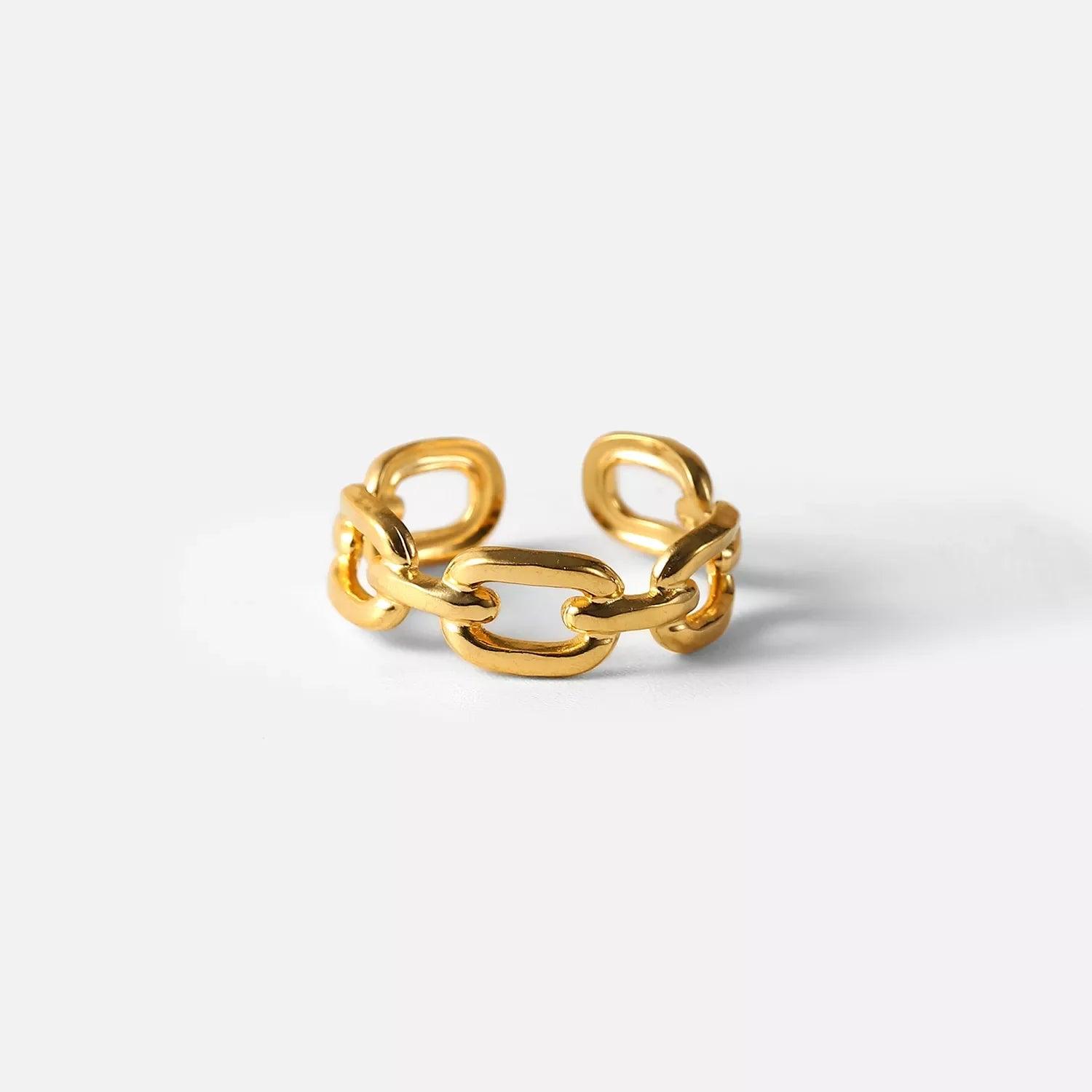 Anel Traçado Ajustável Banhado a Ouro 18k - Sundian