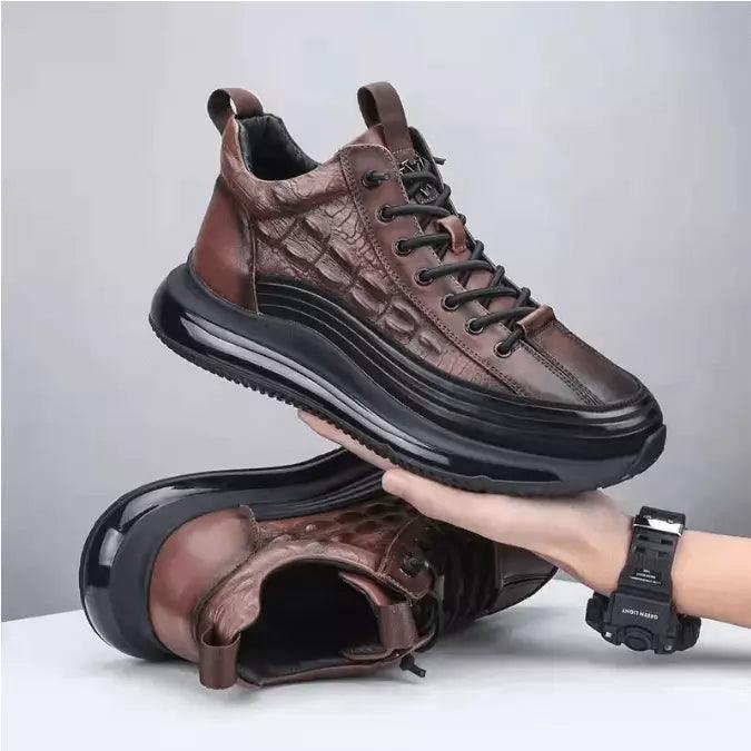 Tênis Masculino Casual Crocodilo - Couro Legítimo - Sundian - Sundian