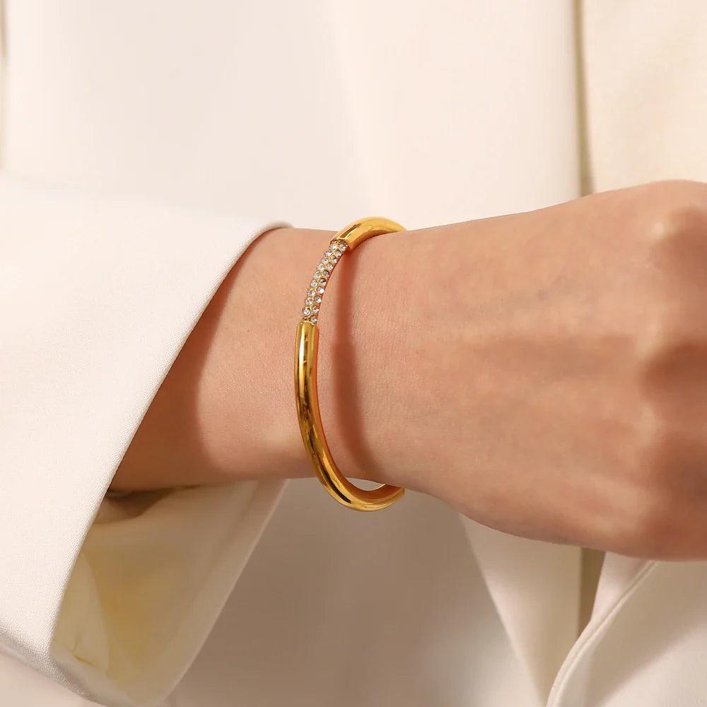 Bracelete com Zircônias Banhado a Ouro 18K - Sundian - Sundian
