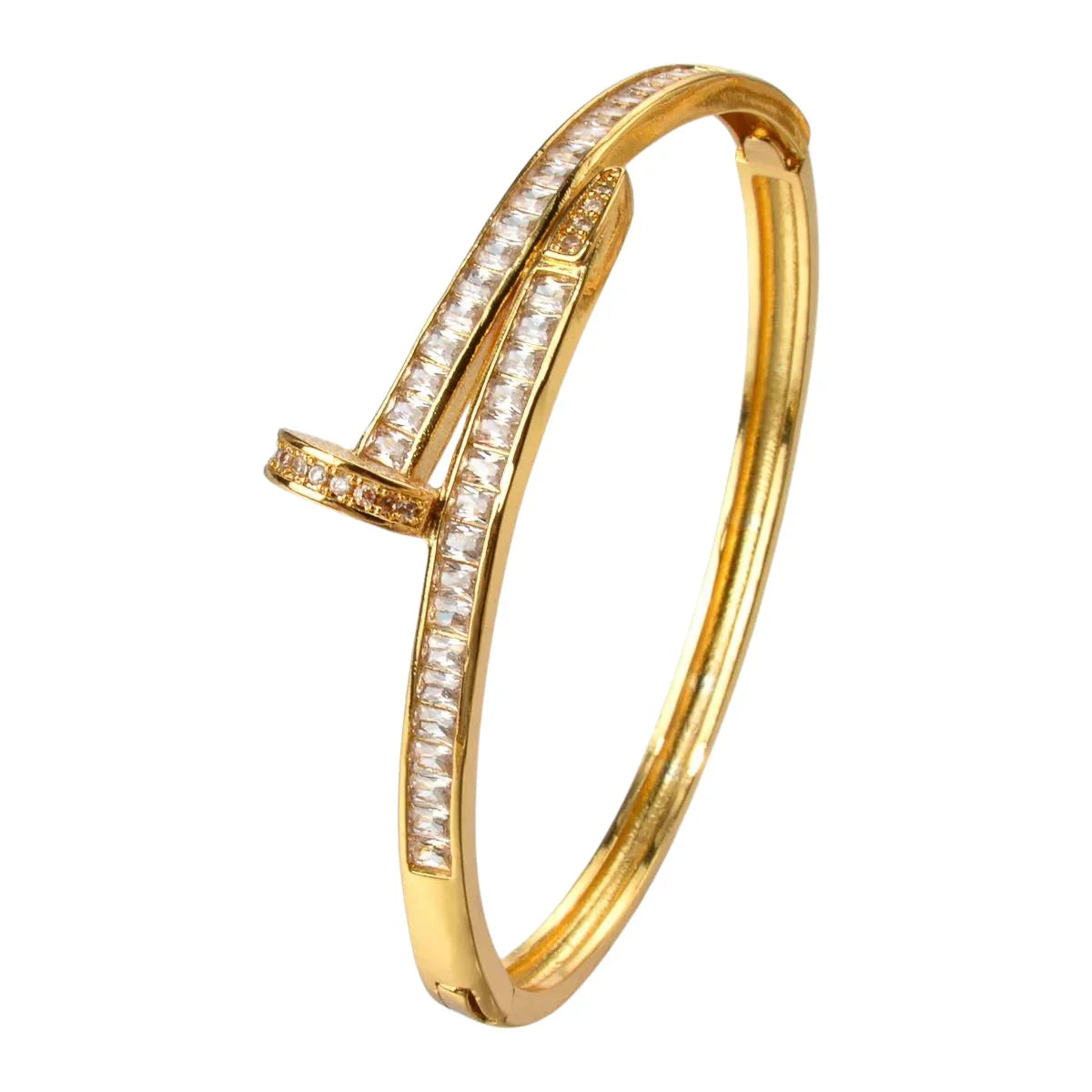 Pulsera de uñas bañada en oro de 18 quilates: un look encantador para brillar