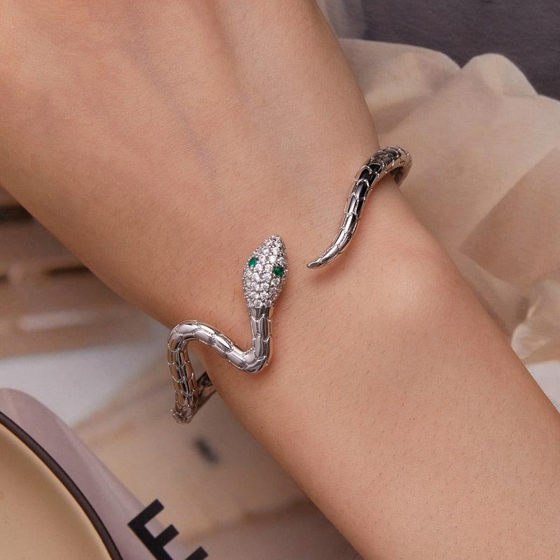 Bracelete Serpente Cravejado com Zircônias - Sundian - Sundian