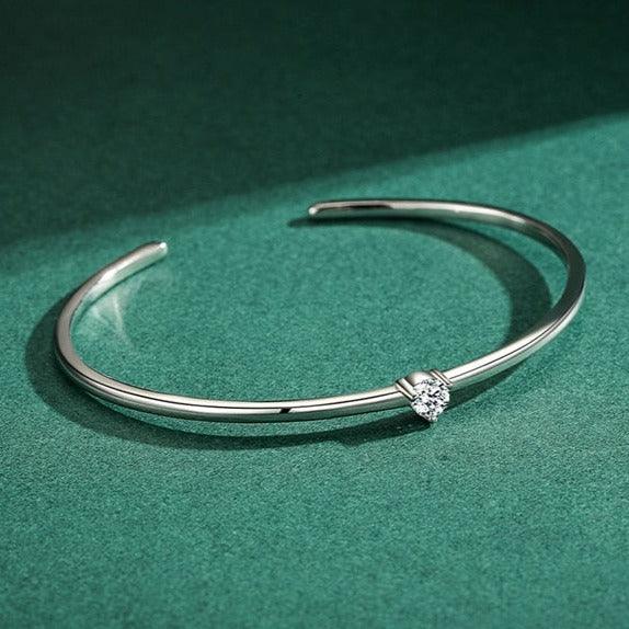 Bracelete Solitário Coração de Zircônia Prata - Sundian - Sundian
