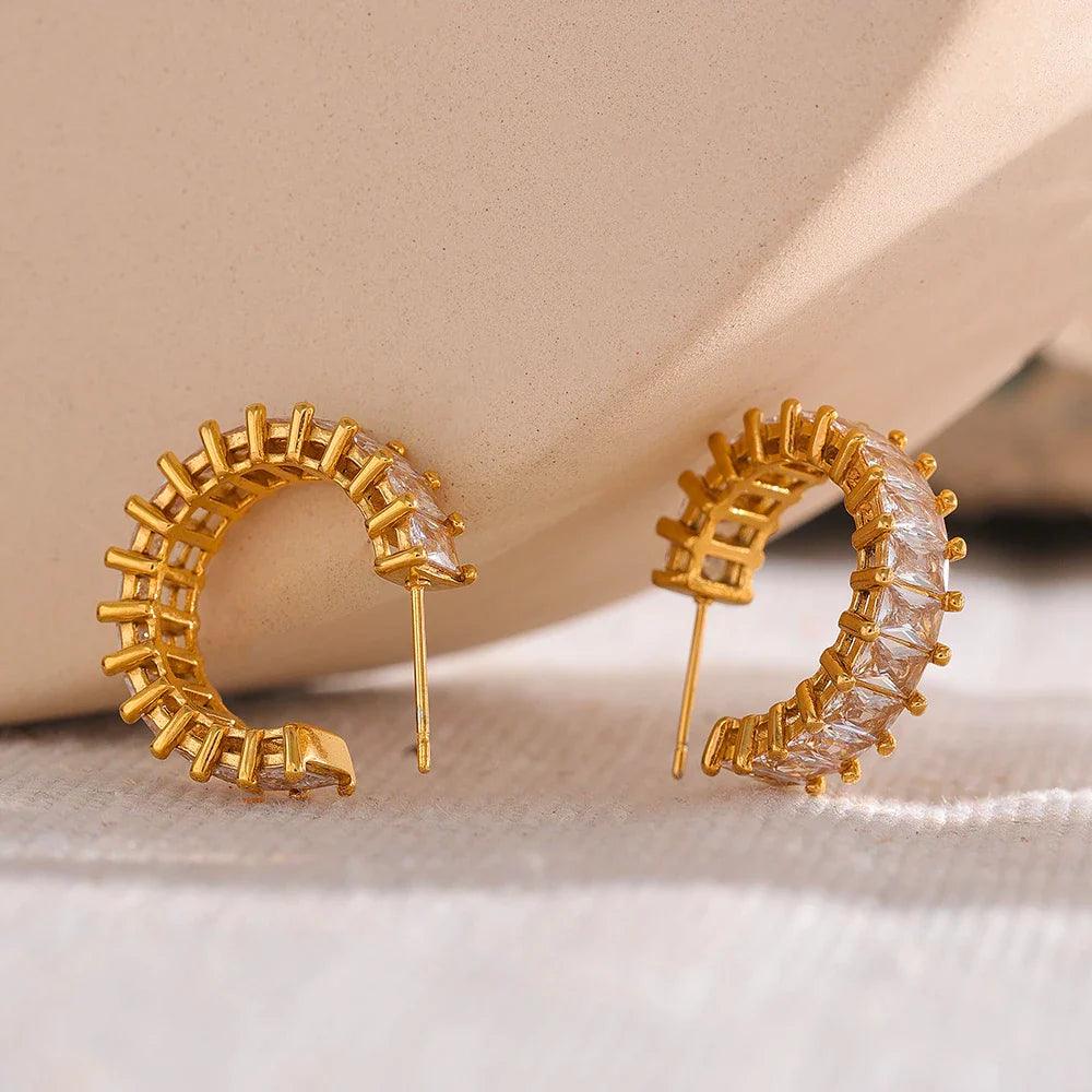 Brinco Argola Com Zircônias Cúbicas - Sundian - Sundian
