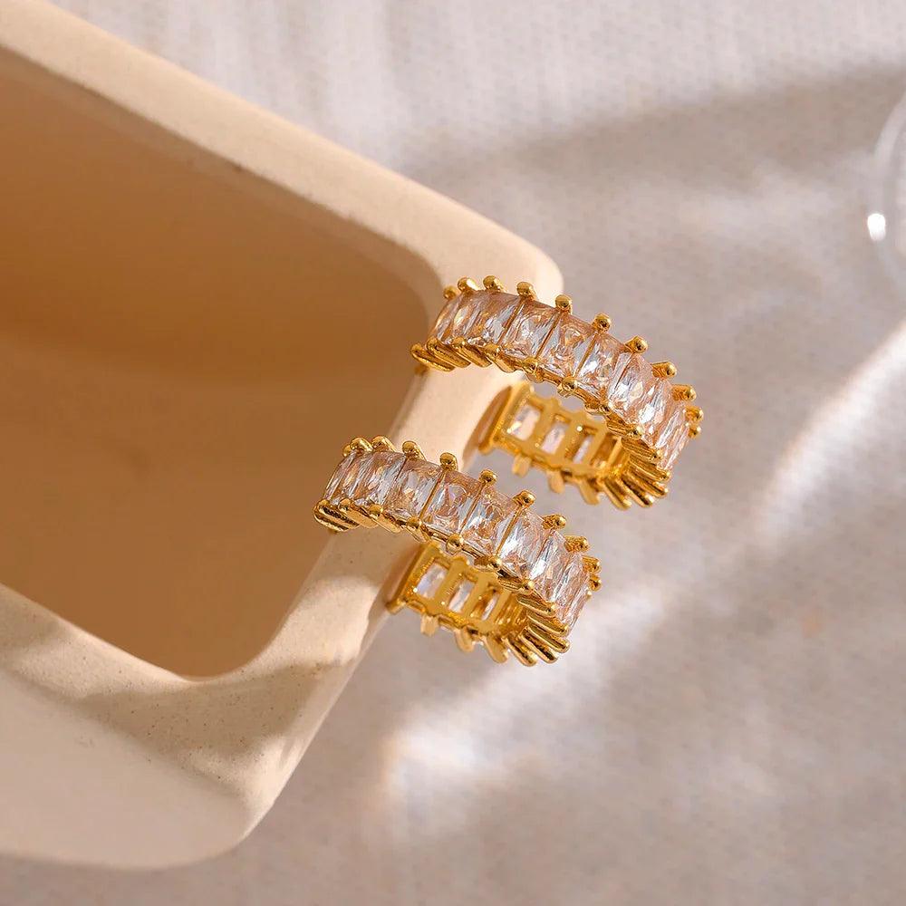 Brinco Argola Com Zircônias Cúbicas - Sundian - Sundian