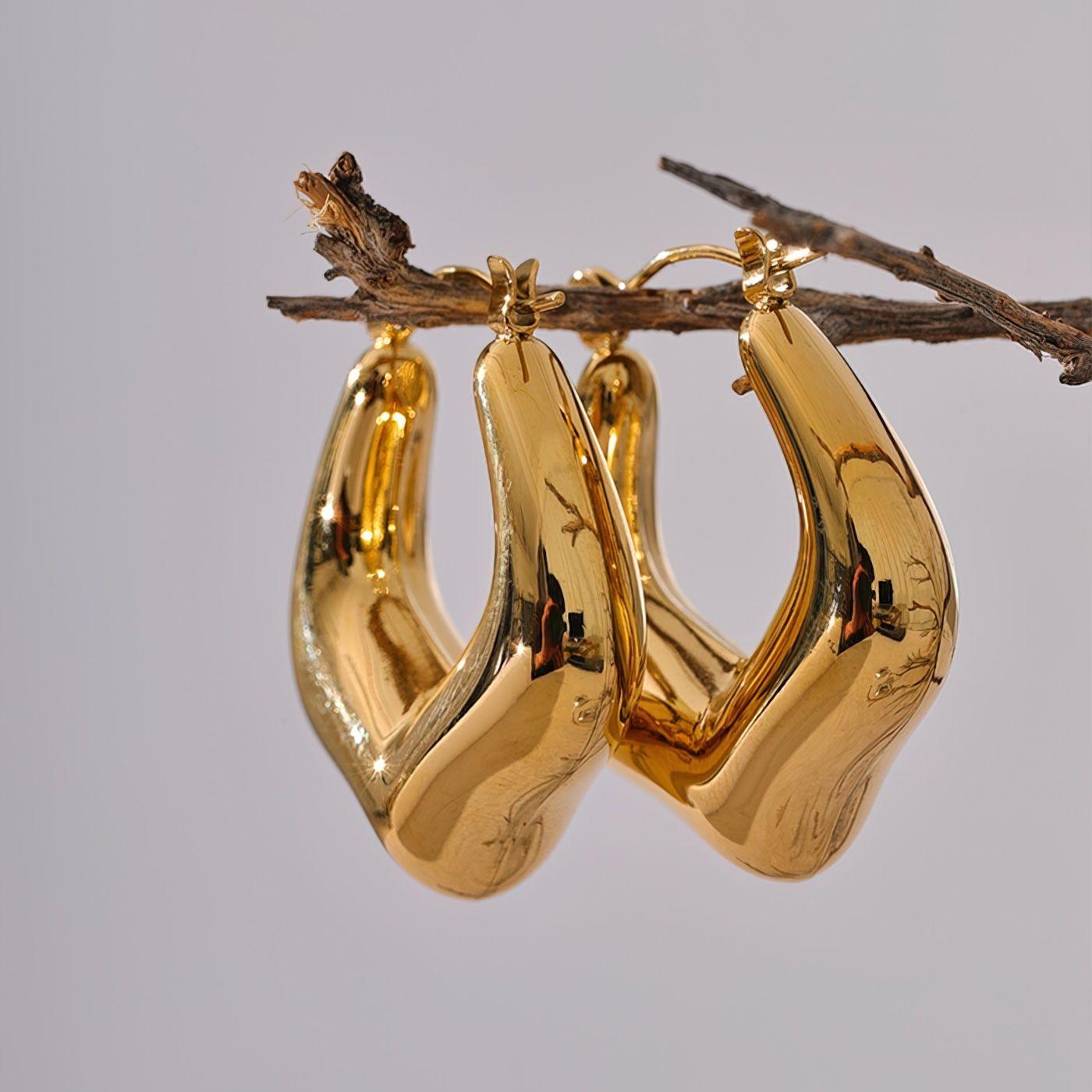 Brinco Argola Moderna Banhado a Ouro 18k - Sundian - Sundian