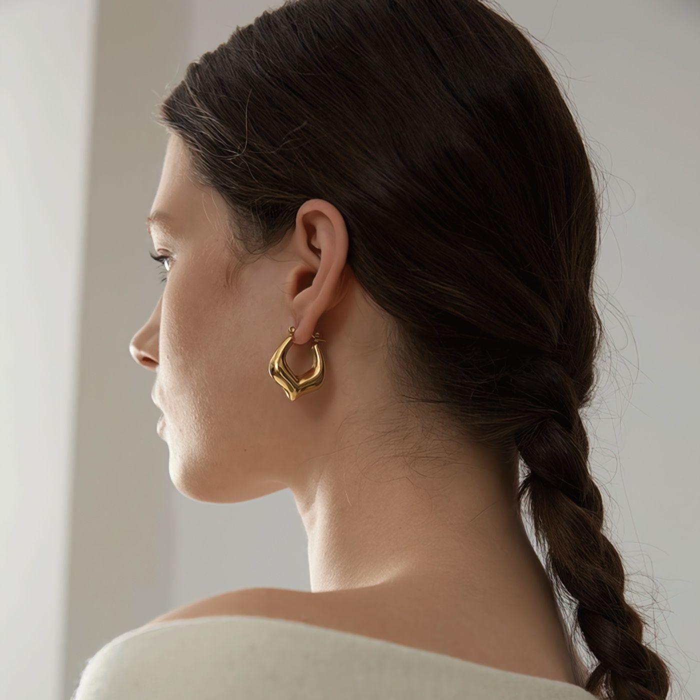 Brinco Argola Moderna Banhado a Ouro 18k - Sundian - Sundian