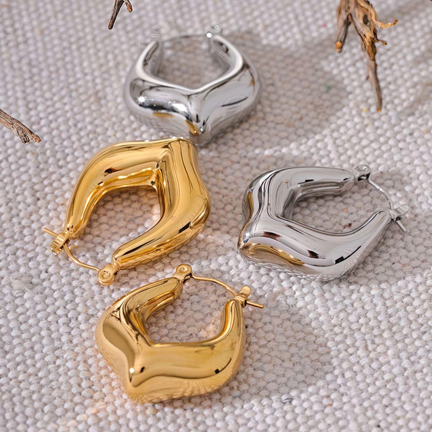 Brinco Argola Moderna Banhado a Ouro 18k - Sundian - Sundian
