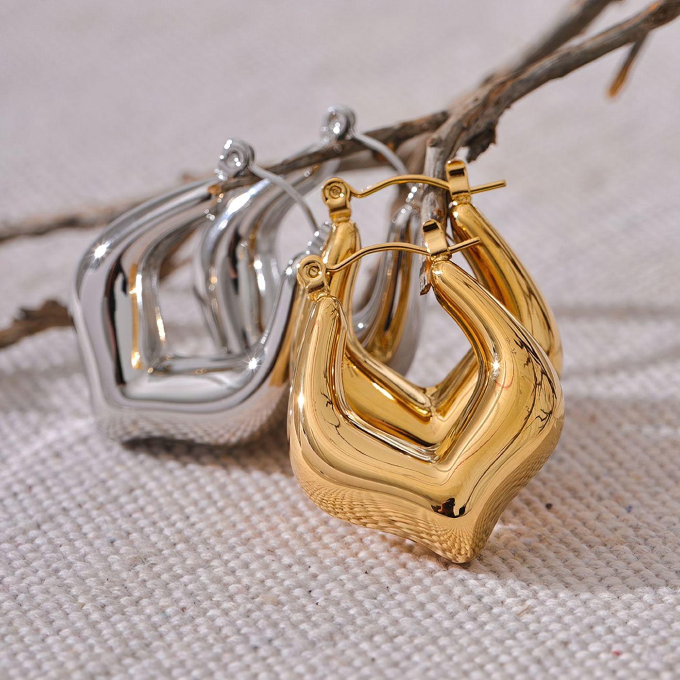 Brinco Argola Moderna Banhado a Ouro 18k - Sundian - Sundian