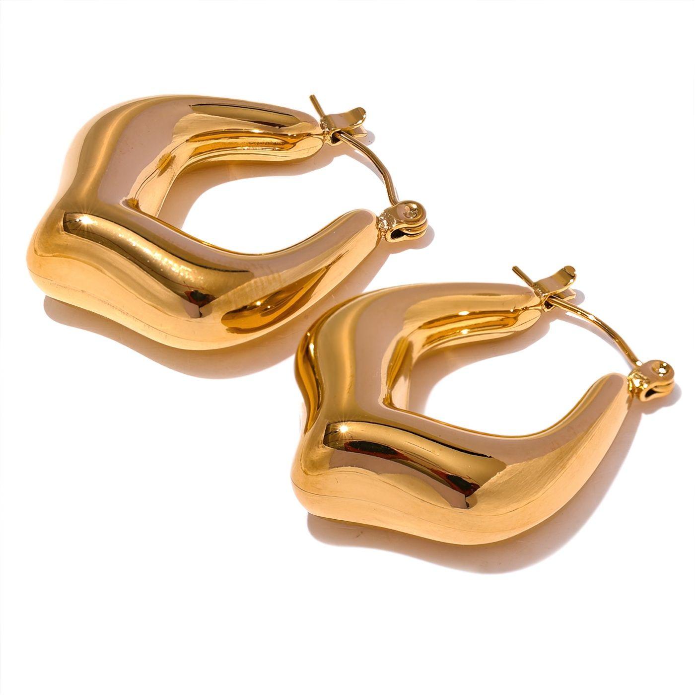 Brinco Argola Moderna Banhado a Ouro 18k - Sundian - Sundian