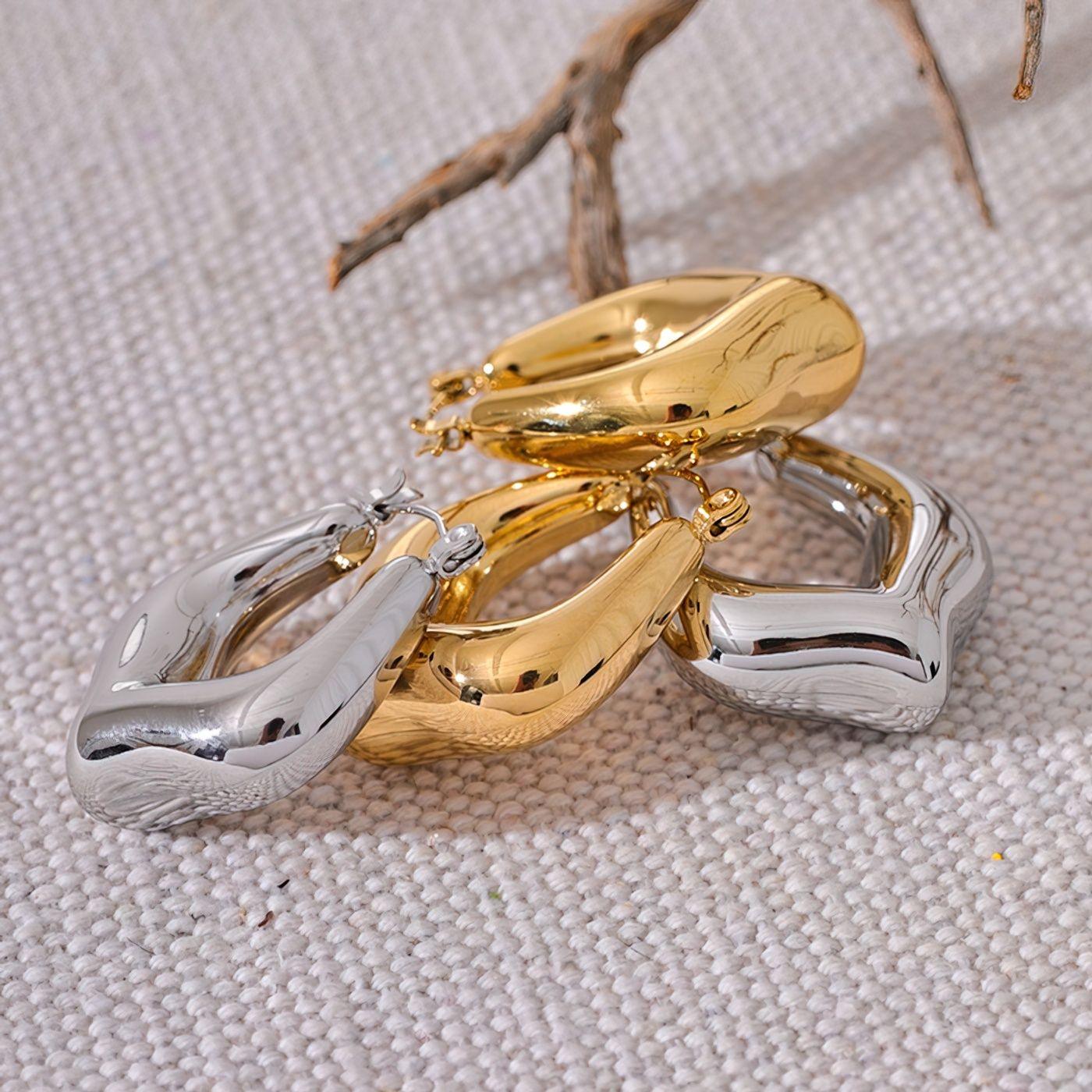 Brinco Argola Moderna Banhado a Ouro 18k - Sundian - Sundian