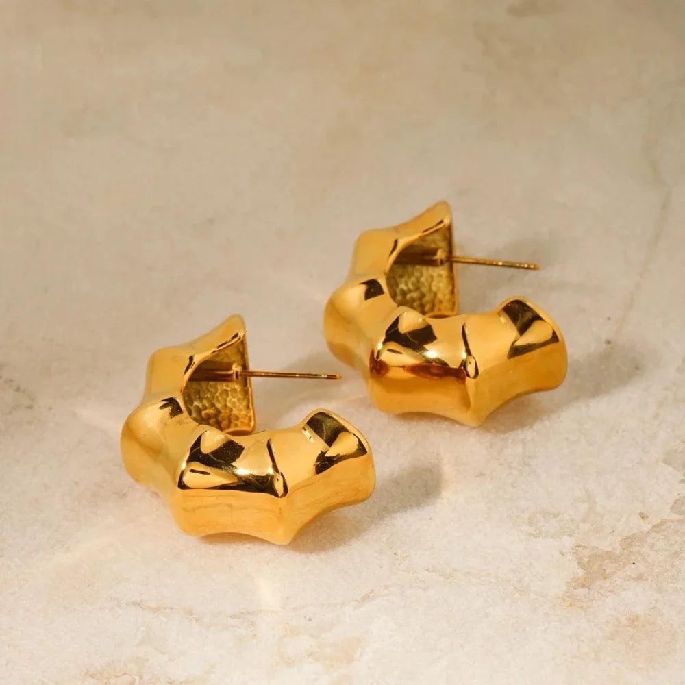 Brinco Bamboo Banhado em Ouro 18K - Sundian - Sundian