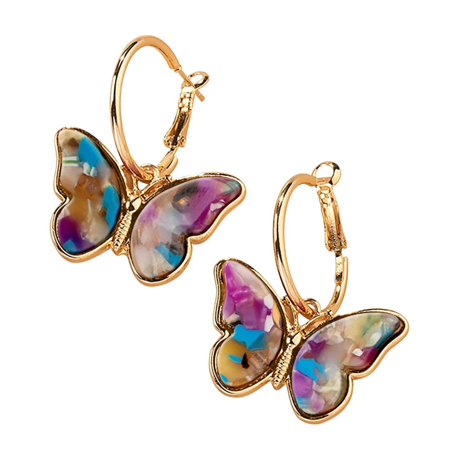 Brinco Borboleta Cintilante Banhado a Ouro 18K - Sundian - Sundian