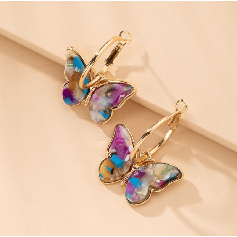 Brinco Borboleta Cintilante Banhado a Ouro 18K - Sundian - Sundian