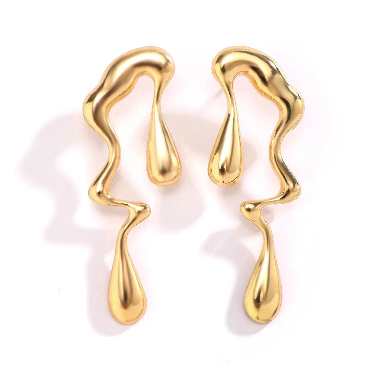 Brinco Charme Derretido Banhado a Ouro 18k - Sundian