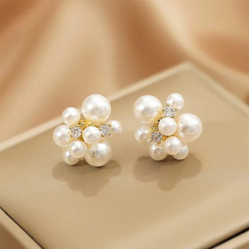 Brinco Flor Com Pérolas - Sundian - Sundian
