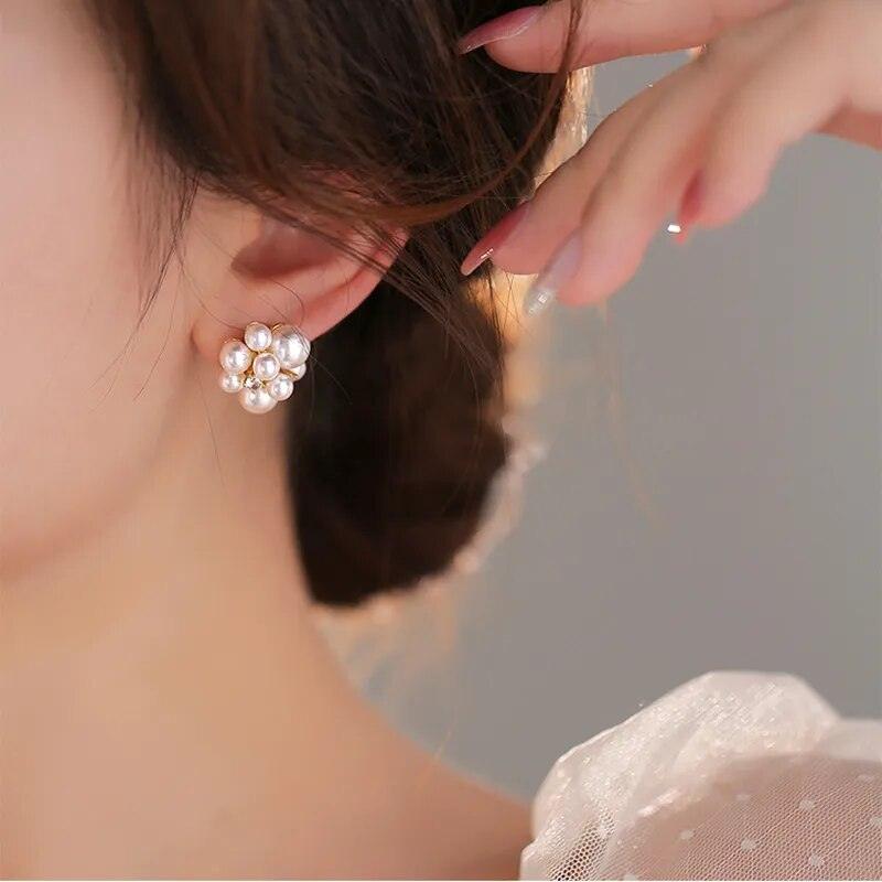 Brinco Flor Com Pérolas - Sundian - Sundian