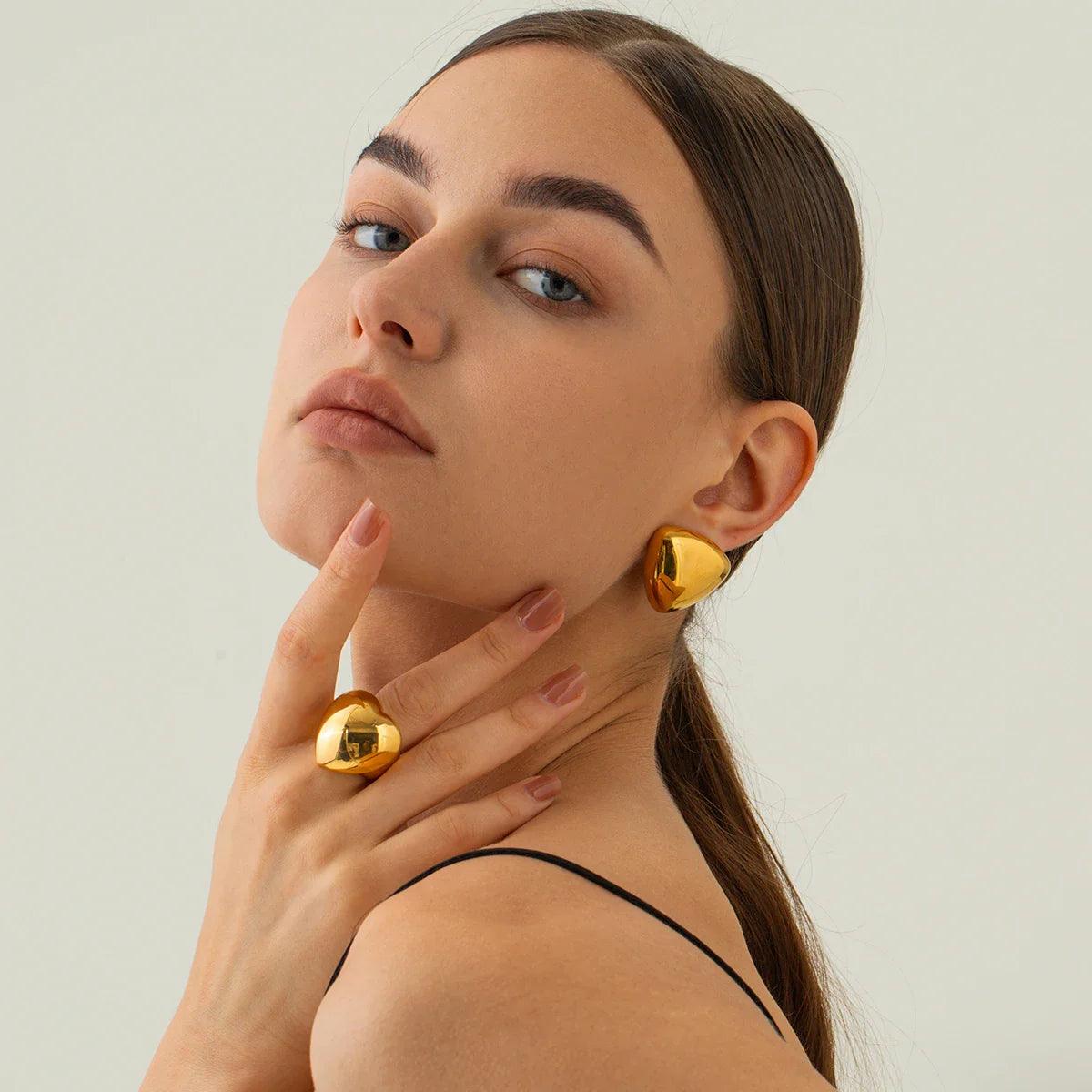 Brinco Glamour Versale Banhado a Ouro 18K - Sundian - Sundian