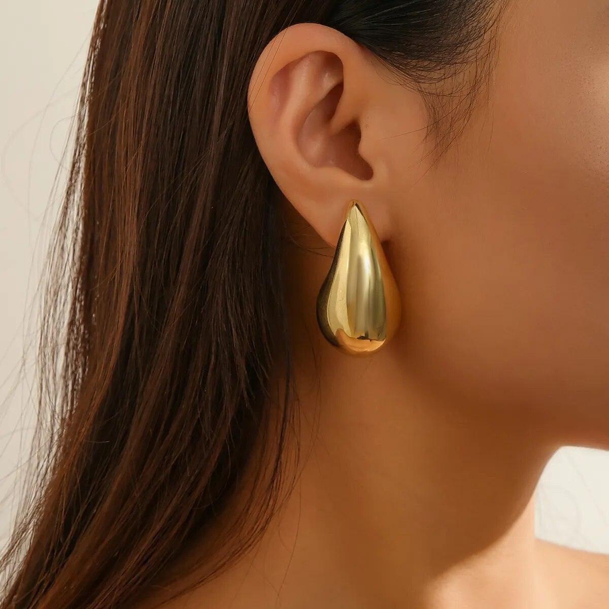 Brinco Gota Grande Banhado a Ouro 18k - Sundian - Sundian