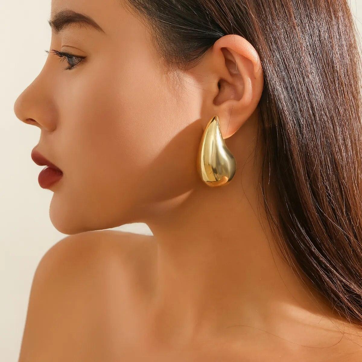 Brinco Gota Grande Banhado a Ouro 18k - Sundian - Sundian