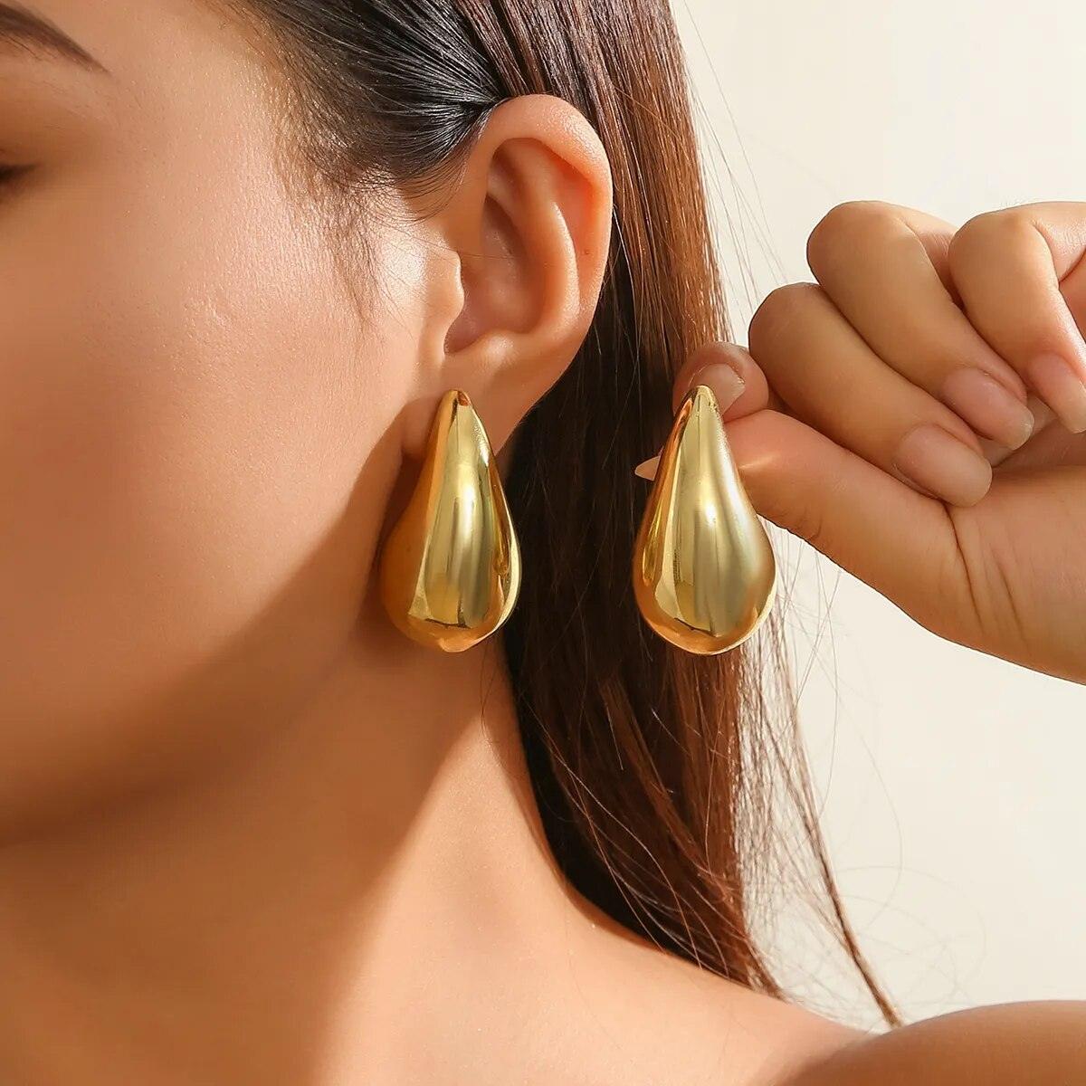Brinco Gota Grande Banhado a Ouro 18k - Sundian - Sundian