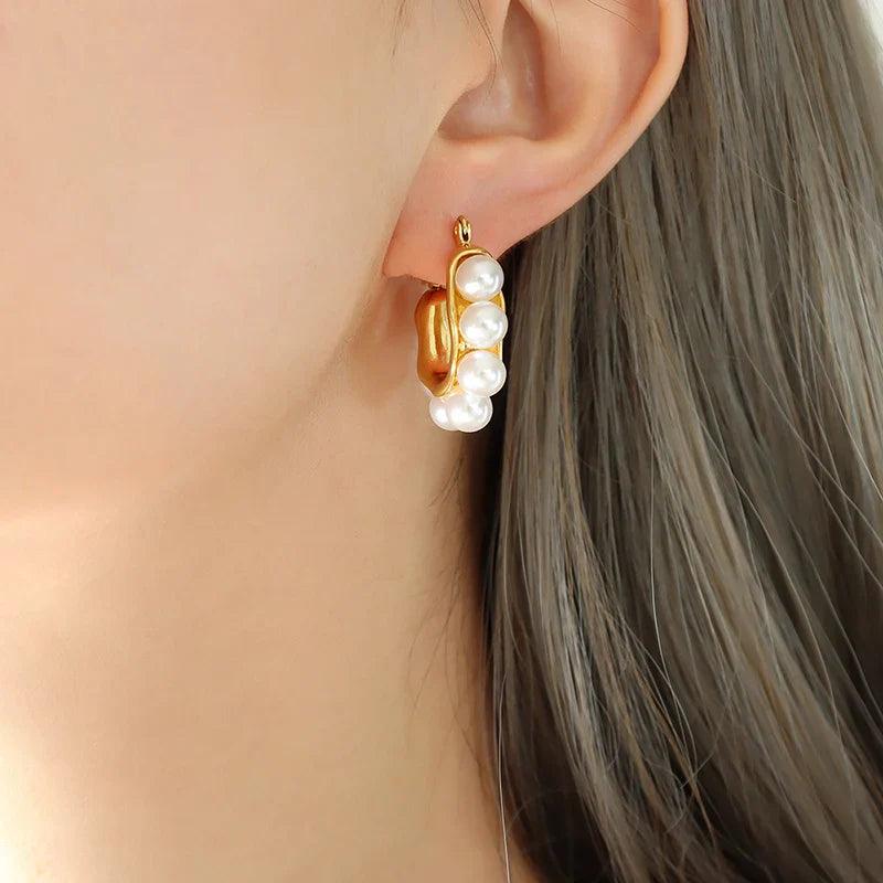 Brinco Pérola Banhado a Ouro 18K - Sundian - Sundian
