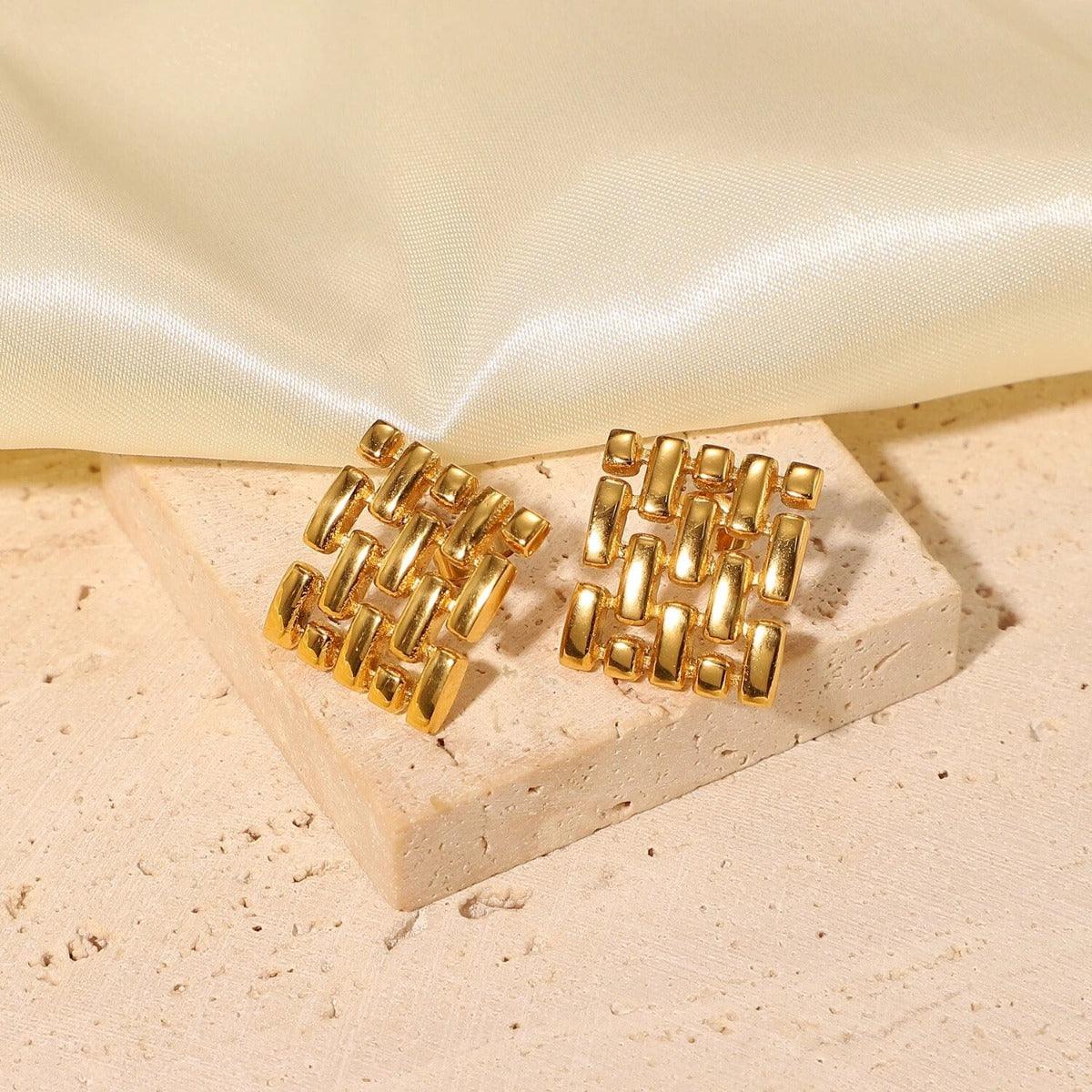 Brinco Quadrado Ouro 18k - Sundian - Sundian