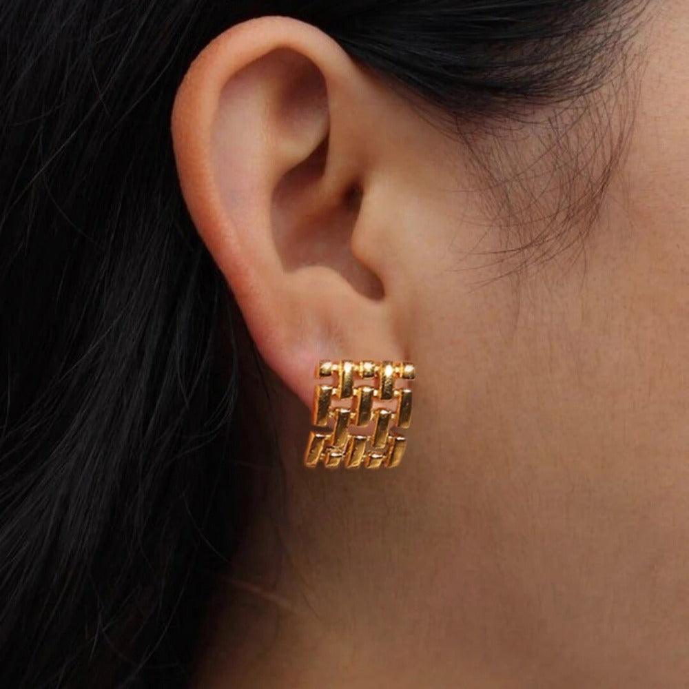 Brinco Quadrado Ouro 18k - Sundian - Sundian