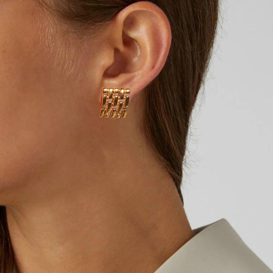 Brinco Quadrado Ouro 18k - Sundian - Sundian
