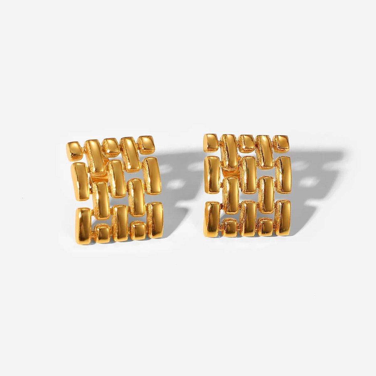 Brinco Quadrado Ouro 18k - Sundian - Sundian