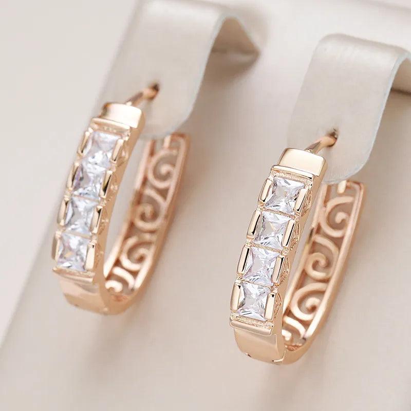 Brinco Rosé Elegante Com Zircônias - Sundian - Sundian